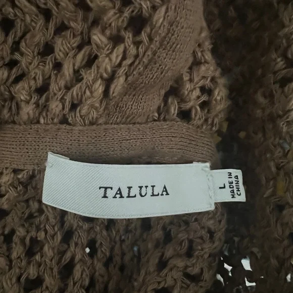 Talula large crochet hooded cardigan sweater size large - Picture 4 of 4